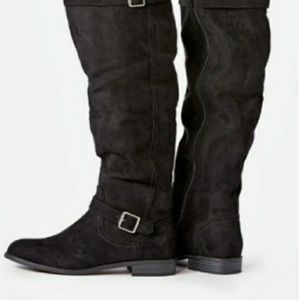 Thigh high suede fall boots